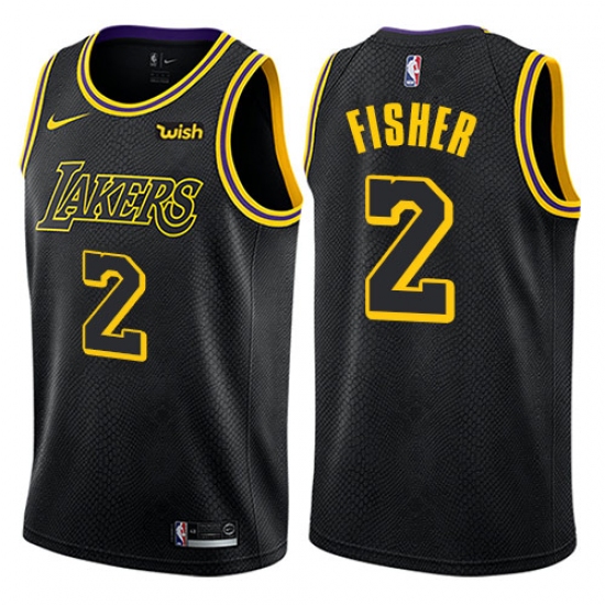 Women's Nike Los Angeles Lakers 2 Derek Fisher Swingman Black NBA Jersey - City Edition