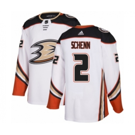 Men's Adidas Anaheim Ducks 2 Luke Schenn Authentic White Away NHL Jersey