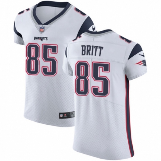 Men's Nike New England Patriots 85 Kenny Britt White Vapor Untouchable Elite Player NFL Jersey
