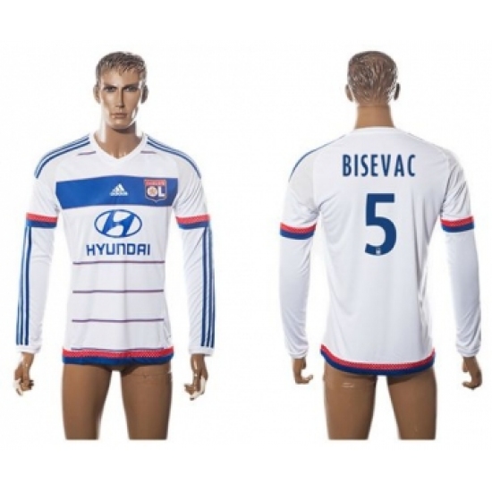 Lyon 5 Bisevac Home Long Sleeves Soccer Club Jersey