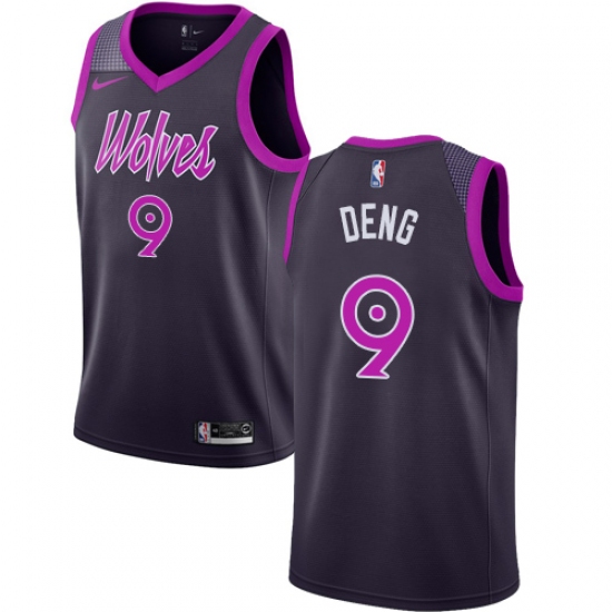 Men's Nike Minnesota Timberwolves 9 Luol Deng Swingman Purple NBA Jersey - City Edition