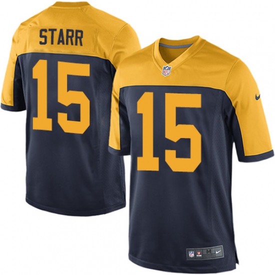 Men's Nike Green Bay Packers 15 Bart Starr Game Navy Blue Alternate NFL Jersey