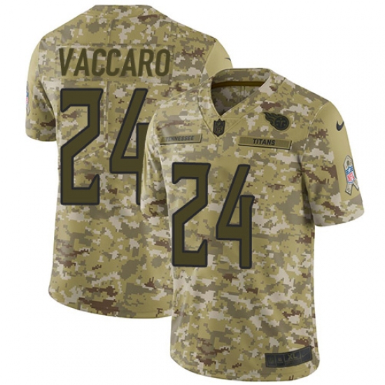 Men's Nike Tennessee Titans 24 Kenny Vaccaro Limited Camo 2018 Salute to Service NFL Jersey