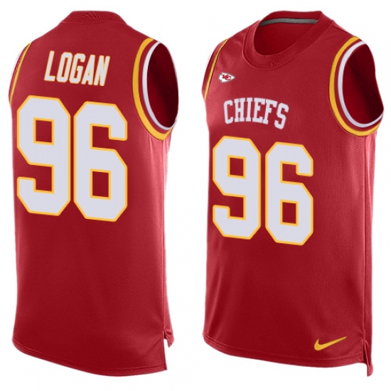 Men's Nike Kansas City Chiefs 96 Bennie Logan Limited Red Player Name & Number Tank Top NFL Jersey