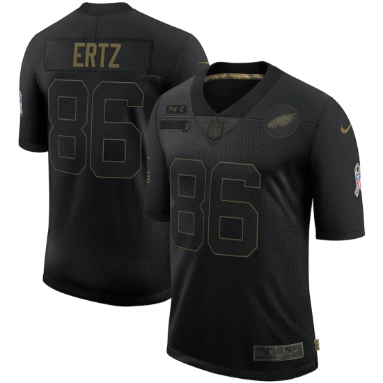 Men's Philadelphia Eagles 86 Zach Ertz Black Nike 2020 Salute To Service Limited Jersey