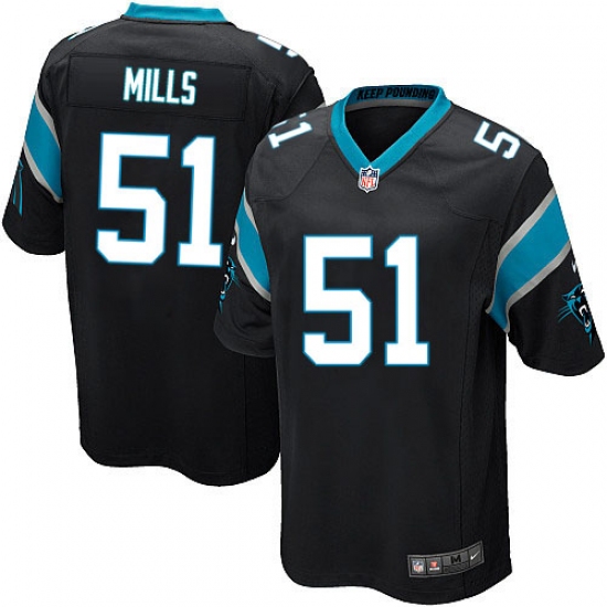 Men's Nike Carolina Panthers 51 Sam Mills Game Black Team Color NFL Jersey