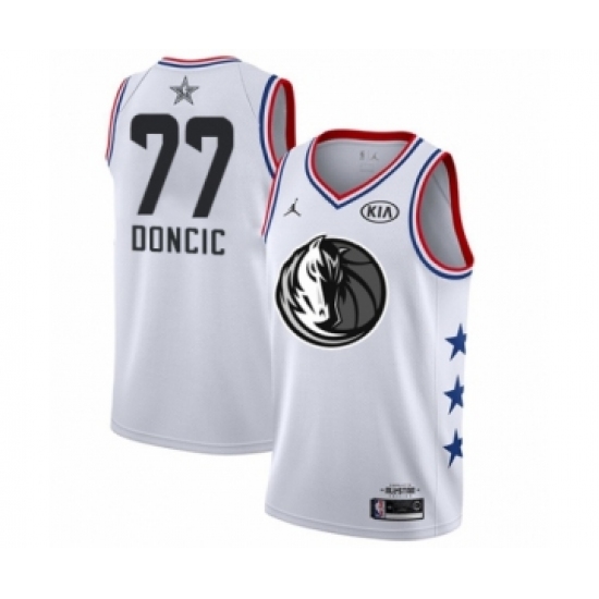 Men's Dallas Mavericks 77 Luka Doncic Swingman White 2019 All-Star Game Basketball Jersey