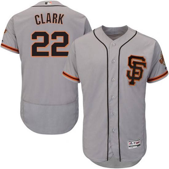 Men's Majestic San Francisco Giants 22 Will Clark Grey Alternate Flex Base Authentic Collection MLB Jersey