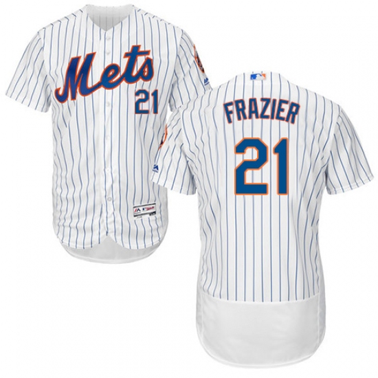 Men's Majestic New York Mets 21 Todd Frazier White Home Flex Base Authentic Collection MLB Jersey