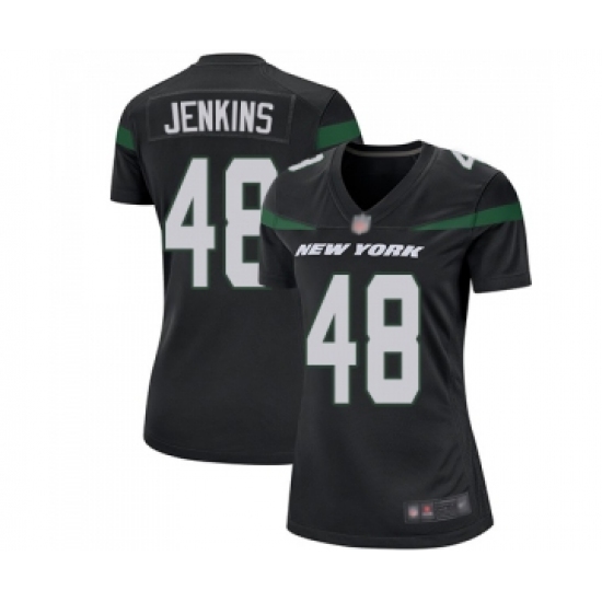 Women's New York Jets 48 Jordan Jenkins Game Black Alternate Football Jersey