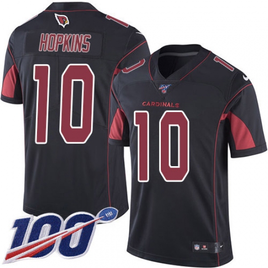 Youth Nike Arizona Cardinals 10 DeAndre Hopkins Black Stitched NFL Limited Rush 100th Season Jersey