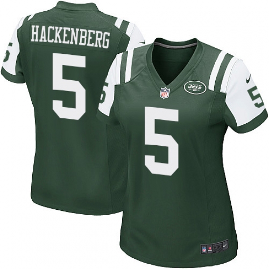 Women's Nike New York Jets 5 Christian Hackenberg Game Green Team Color NFL Jersey