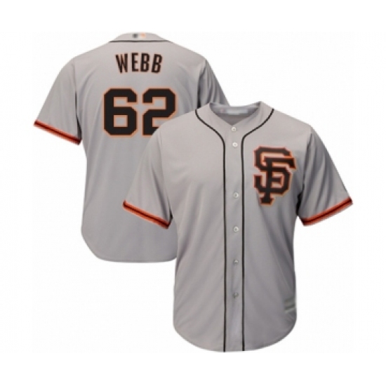 Men's San Francisco Giants 62 Logan Webb Grey Alternate Flex Base Authentic Collection Baseball Player Jersey