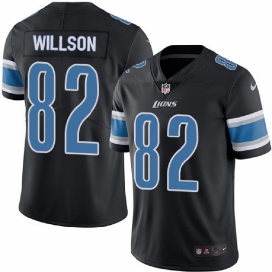 Men's Nike Detroit Lions 82 Luke Willson Elite Black Rush Vapor Untouchable NFL Jersey