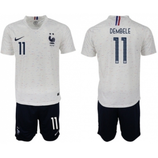 France 11 Dembele Away Soccer Country Jersey