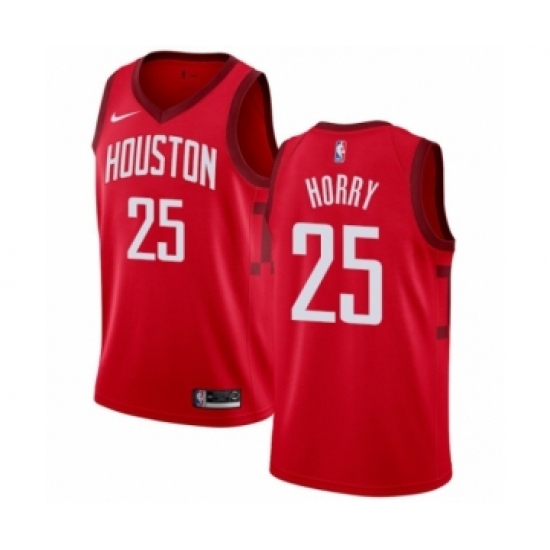 Men's Nike Houston Rockets 25 Robert Horry Red Swingman Jersey - Earned Edition