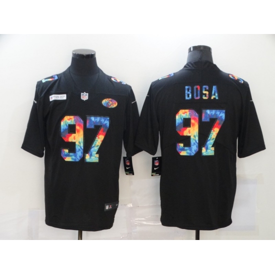 Men's San Francisco 49ers 97 Nick Bosa Rainbow Version Nike Limited Jersey