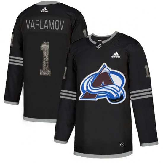 Men's Adidas Colorado Avalanche 1 Semyon Varlamov Black Authentic Classic Stitched NHL Jersey