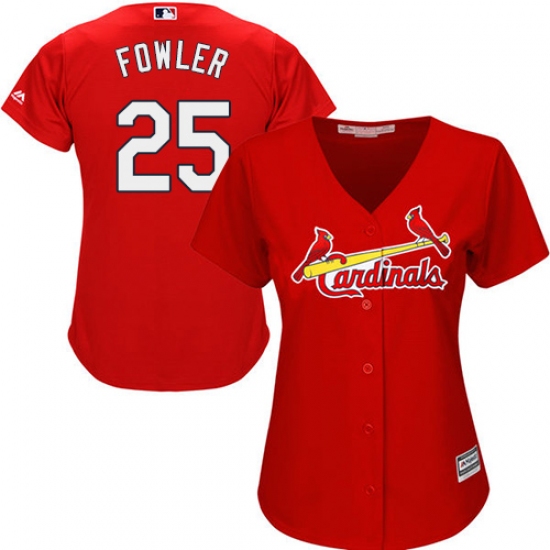 Women's Majestic St. Louis Cardinals 25 Dexter Fowler Replica Red Alternate Cool Base MLB Jersey