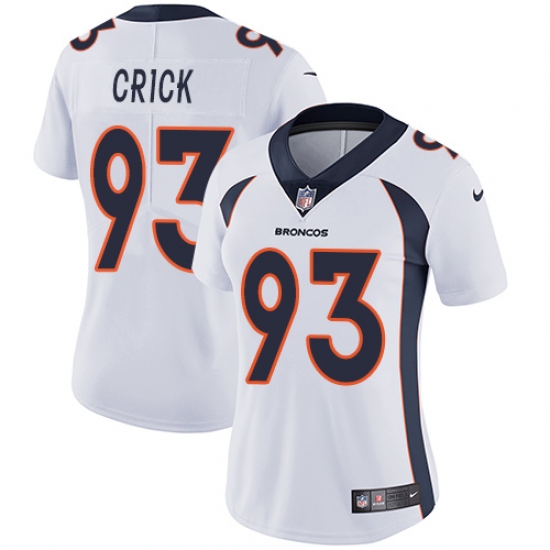 Women's Nike Denver Broncos 93 Jared Crick Elite White NFL Jersey