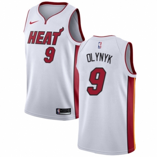 Men's Nike Miami Heat 9 Kelly Olynyk Swingman NBA Jersey - Association Edition