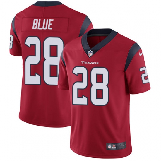 Men's Nike Houston Texans 28 Alfred Blue Limited Red Alternate Vapor Untouchable NFL Jersey