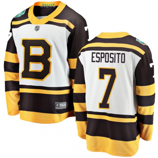 Youth Boston Bruins 7 Phil Esposito White 2019 Winter Classic Fanatics Branded Breakaway NHL Jersey