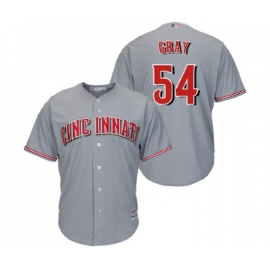 Men's Cincinnati Reds 54 Sonny Gray Replica Grey Road Cool Base Baseball Jersey