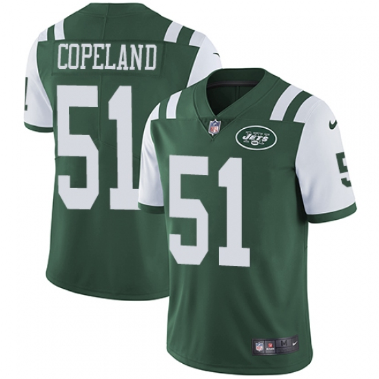 Men's Nike New York Jets 51 Brandon Copeland Green Team Color Vapor Untouchable Limited Player NFL Jersey