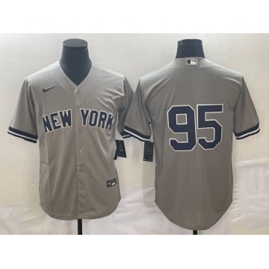 Men's New York Yankees 95 Oswaldo Cabrera Grey Cool Base Stitched Jersey