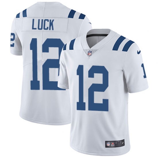 Youth Nike Indianapolis Colts 12 Andrew Luck Elite White NFL Jersey