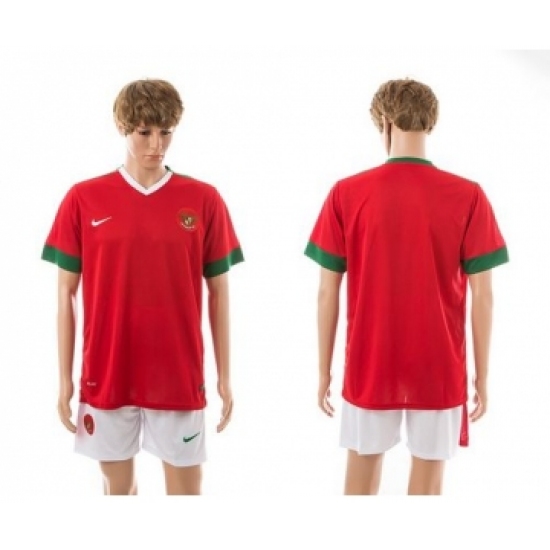 Indonesia Blank Red Home Soccer Country Jersey