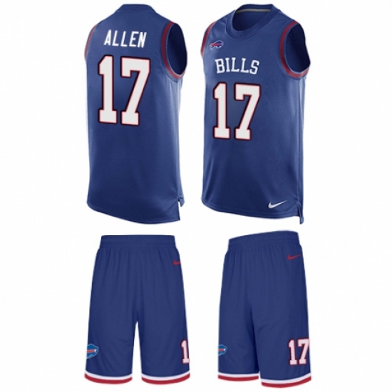 Men's Nike Buffalo Bills 17 Josh Allen Limited Royal Blue Tank Top Suit NFL Jersey