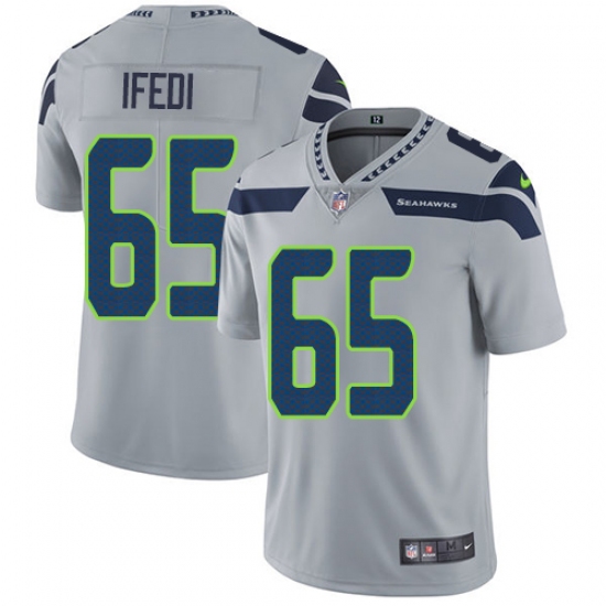 Youth Nike Seattle Seahawks 65 Germain Ifedi Grey Alternate Vapor Untouchable Elite Player NFL Jersey