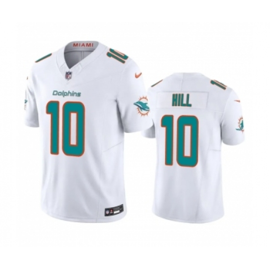 Men's Miami Dolphins 10 Tyreek Hill White 2023 F.U.S.E Vapor Limited Stitched Football Jersey