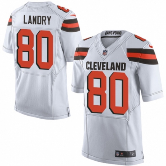 Men's Nike Cleveland Browns 80 Jarvis Landry Elite White NFL Jersey