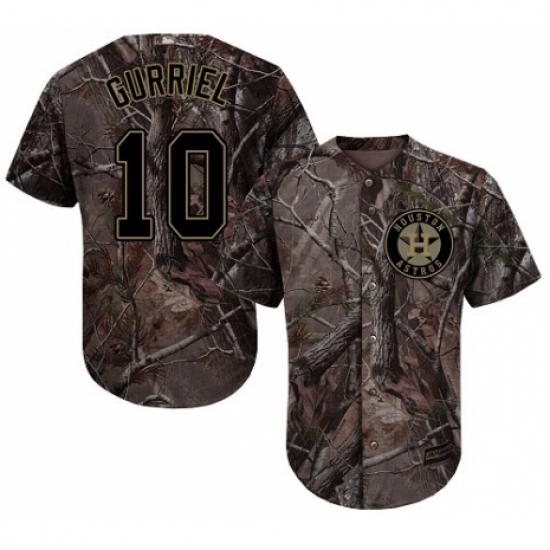 Youth Majestic Houston Astros 10 Yuli Gurriel Authentic Camo Realtree Collection Flex Base MLB Jersey