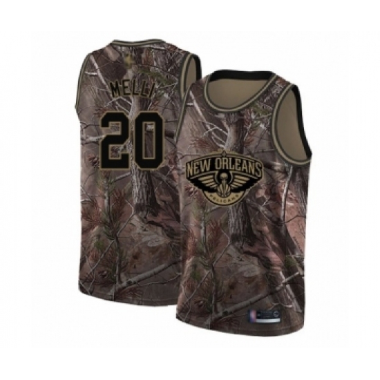 Youth New Orleans Pelicans 20 Nicolo Melli Swingman Camo Realtree Collection Basketball Jersey