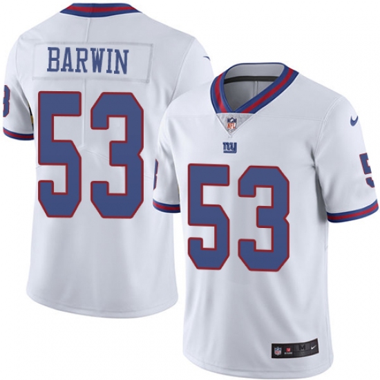 Men's Nike New York Giants 53 Connor Barwin Limited White Rush Vapor Untouchable NFL Jersey
