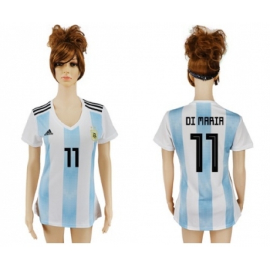 Women's Argentina 11 Di Maria Home Soccer Country Jersey