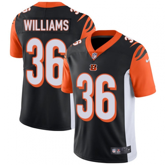 Men's Nike Cincinnati Bengals 36 Shawn Williams Vapor Untouchable Limited Black Team Color NFL Jersey