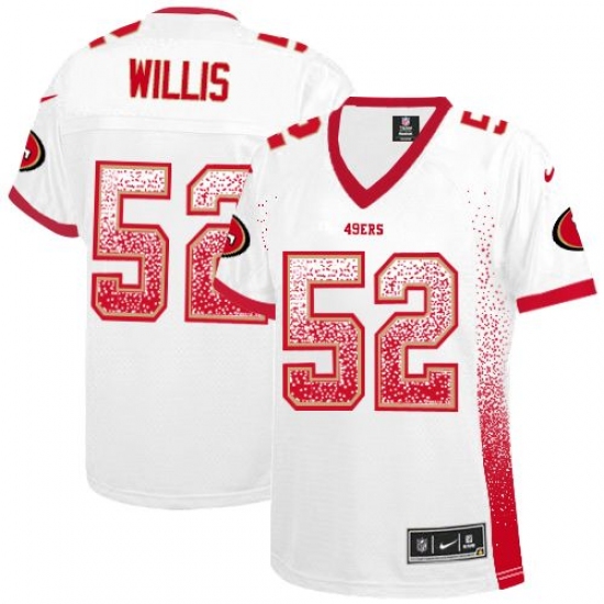 Women's Nike San Francisco 49ers 52 Patrick Willis Elite White Drift Fashion NFL Jersey