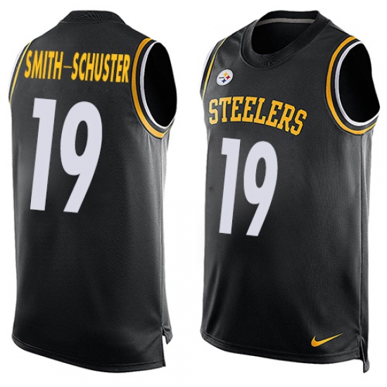 Men's Nike Pittsburgh Steelers 19 JuJu Smith-Schuster Limited Black Player Name & Number Tank Top NFL Jersey
