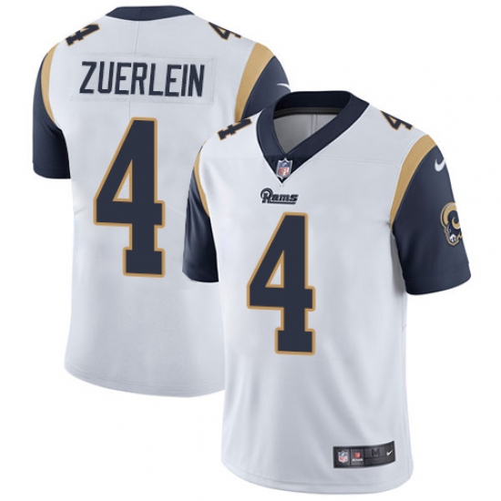 Men's Nike Los Angeles Rams 4 Greg Zuerlein White Vapor Untouchable Limited Player NFL Jersey