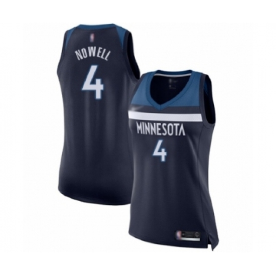 Women's Minnesota Timberwolves 4 Jaylen Nowell Swingman Navy Blue Basketball Jersey - Icon Edition