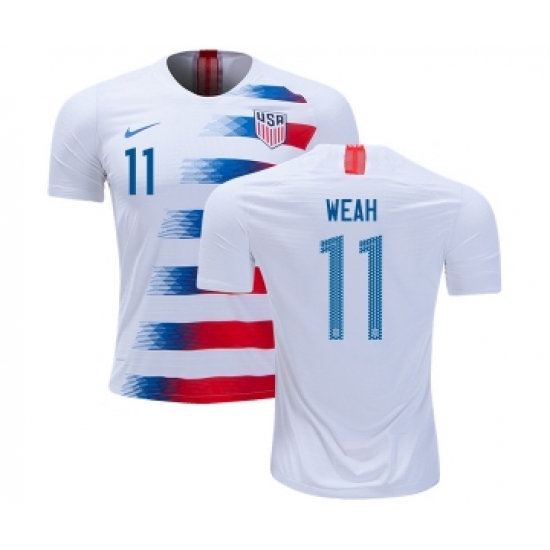 USA 11 Weah Home Kid Soccer Country Jersey