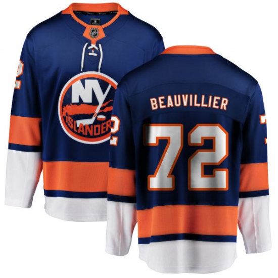 Men's New York Islanders 72 Anthony Beauvillier Fanatics Branded Royal Blue Home Breakaway NHL Jersey