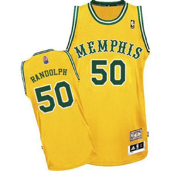 Men's Adidas Memphis Grizzlies 50 Zach Randolph Authentic Gold ABA Hardwood Classic NBA Jersey