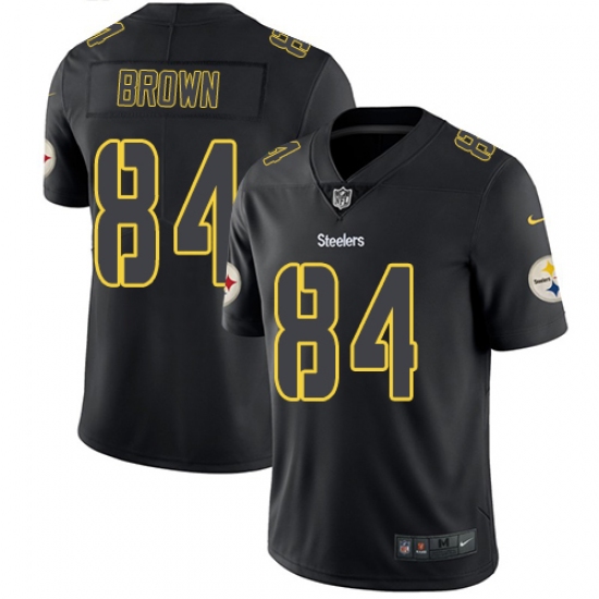 Men's Nike Pittsburgh Steelers 84 Antonio Brown Limited Black Rush Impact NFL Jersey