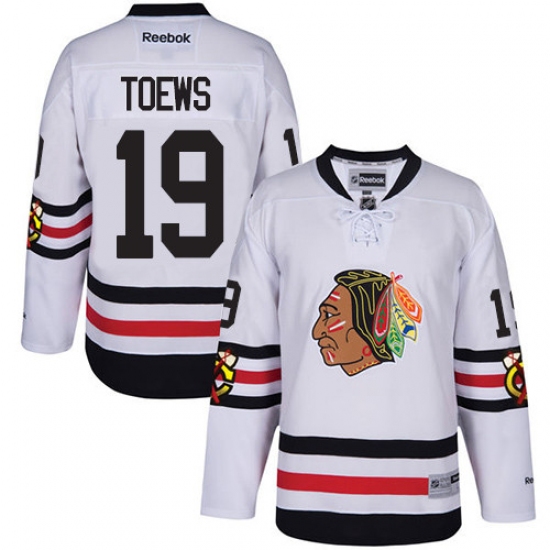 Men's Reebok Chicago Blackhawks 19 Jonathan Toews Premier White 2017 Winter Classic NHL Jersey